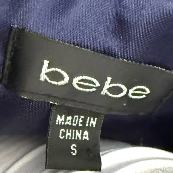 Bebe Women’s Navy Blue Belted Trench Coat Size Small Classic Double Breasted Y2K - Picture 4 of 5